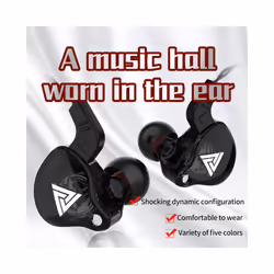 QKZ AK6 Copper Driver HiFi Wired Earphone Ps4 Sport Gaming Headphones - red