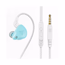 QKZ AK6 Copper Driver HiFi Wired Earphone Ps4 Sport Gaming Headphones - Macaron Blue