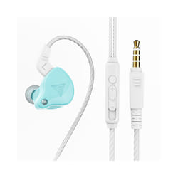 QKZ AK6 Copper Driver HiFi Wired Earphone Ps4 Sport Gaming Headphones - Macaron Blue