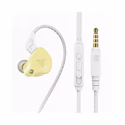 QKZ AK6 Copper Driver HiFi Wired Earphone Ps4 Sport Gaming Headphones - Macaron Yellow