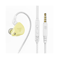 QKZ AK6 Copper Driver HiFi Wired Earphone Ps4 Sport Gaming Headphones - Macaron Yellow