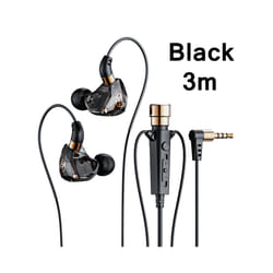HiFi Wired Headphones with Microphone Noise-Cancelling Dynamic Earphones - KT-02Black 3M