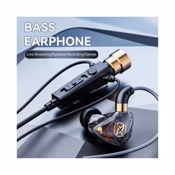 HiFi Wired Headphones with Microphone Noise-Cancelling Dynamic Earphones - KT-02Red 1.2M