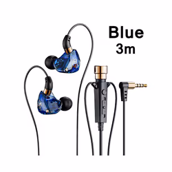 HiFi Wired Headphones with Microphone Noise-Cancelling Dynamic Earphones - KT-02Blue 3M