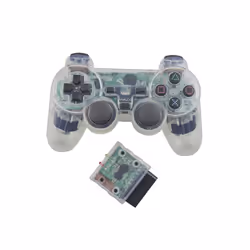 Wireless Controller Gamepad Transparent Color 2.4G Vibration Joystick - Transparent White