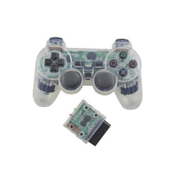 Wireless Controller Gamepad Transparent Color 2.4G Vibration Joystick - Transparent White