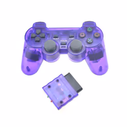 Wireless Controller Gamepad Transparent Color 2.4G Vibration Joystick - Transparent purple