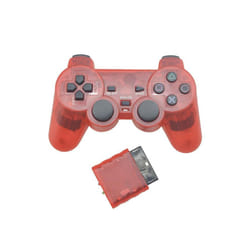 Wireless Controller Gamepad Transparent Color 2.4G Vibration Joystick - Transparent red