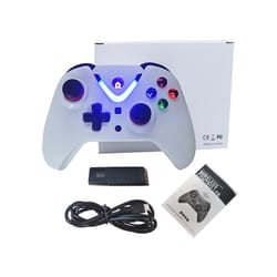 2.4G Wireless Game Controller with LED Lighting Compatible with Xbox One - WHITE