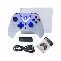 2.4G Wireless Game Controller with LED Lighting Compatible with Xbox One - WHITE