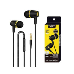 Wired Headphones Electroplating Bass Stereo In-ear Earphone With Mic Hands-free - black gold