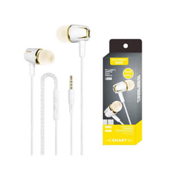 Wired Headphones Electroplating Bass Stereo In-ear Earphone With Mic Hands-free - white gold