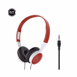 Wired Foldable 3.5mm Headphones Head Mounted Headset Earphone Headphones - Red