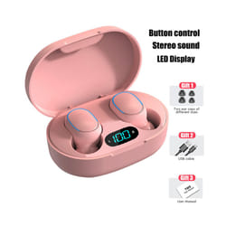 TWS E7S Wireless Headphones Bluetooth Button Control Sport Headset Waterproof - Pink