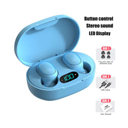 TWS E7S Wireless Headphones Bluetooth Button Control Sport Headset Waterproof - Blue