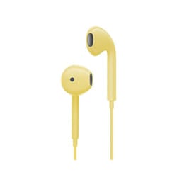 Wired Earphones With Microphone 3.5mm Earphones Plug In-Ear Headphones - Yellow