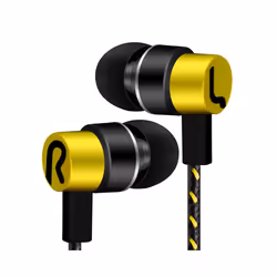 Earphones Wired Earbuds For Phones Universal 3.5mm In-Ear Stereo Headphones - Gold