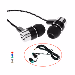 Earphones Wired Earbuds For Phones Universal 3.5mm In-Ear Stereo Headphones - Gold
