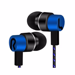 Earphones Wired Earbuds For Phones Universal 3.5mm In-Ear Stereo Headphones - Blue