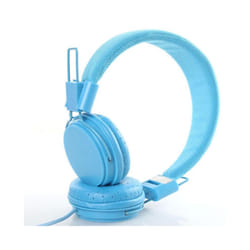 Kids Wired Ear Headphones Stylish Headband Earphones for iPad Tablet Kid - blue