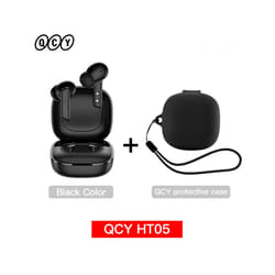 QCY HT05 ANC Wireless Earphone 40dB Noise Cancelling Bluetooth 5.2 Headphone - Black with Case01