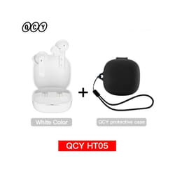 QCY HT05 ANC Wireless Earphone 40dB Noise Cancelling Bluetooth 5.2 Headphone - White with Case01