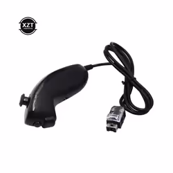 For Nintendo Wii Game Controller 5 colors Nunchuck Hand Curved Game Handle - black