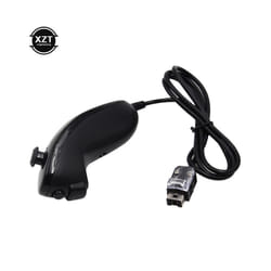 For Nintendo Wii Game Controller 5 colors Nunchuck Hand Curved Game Handle - black
