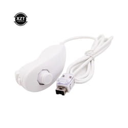 For Nintendo Wii Game Controller 5 colors Nunchuck Hand Curved Game Handle - white