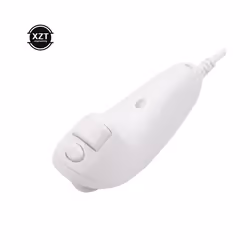 For Nintendo Wii Game Controller 5 colors Nunchuck Hand Curved Game Handle - white