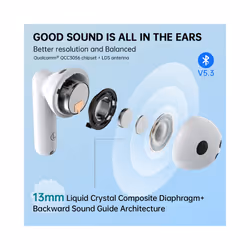 Edifier W220T Wireless Bluetooth Earbuds TWS, Snapdragon Sound, aptX adaptive, - Black