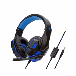Gaming Headphones 3.5MM Wired PC Bass Stereo Gamer Headset Phone Laptop - Black