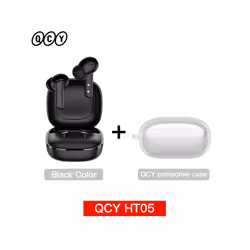 QCY HT05 ANC Wireless TWS Bluetooth 5.2 Earphones 40dB Active Noise Cancellation - HT05 Black with Case