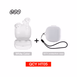 QCY HT05 ANC Wireless TWS Bluetooth 5.2 Earphones 40dB Active Noise Cancellation - White with Case04