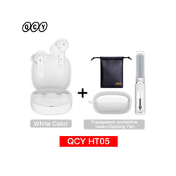 QCY HT05 ANC Wireless TWS Bluetooth 5.2 Earphones 40dB Active Noise Cancellation - Whi with Accessories