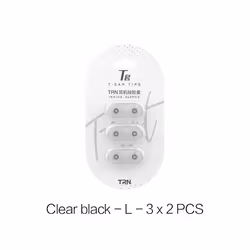 TRN T Ear-Tips Silicone Eartips Memory Earplugs Double Support Structure - Black L