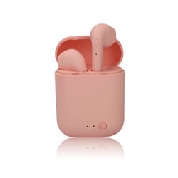 TWS I12 Macaron Wireless Bluetooth Headset Matte Sport Binaural Earbuds - Pink