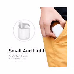 TWS I12 Macaron Wireless Bluetooth Headset Matte Sport Binaural Earbuds - White