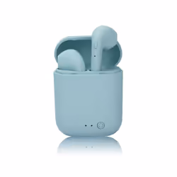 TWS I12 Macaron Wireless Bluetooth Headset Matte Sport Binaural Earbuds - Blue