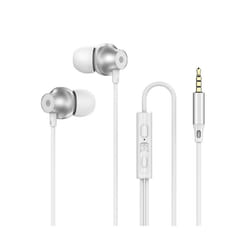 Wired Headphones with Microphone Mic 3.5 Stereo Earbuds with Bass Headphone - 3.5mm silvery