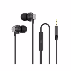 Wired Headphones with Microphone Mic 3.5 Stereo Earbuds with Bass Headphone - 3.5mm black