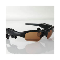 Fashion Stereo Earphones Wireless Headphones with Mic Polarized Sunglasses - Tawny