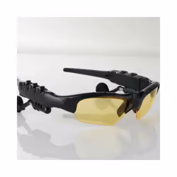 Fashion Stereo Earphones Wireless Headphones with Mic Polarized Sunglasses - Yellow