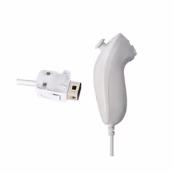 For Nintendo Wii/Wii U Joystick 2 in 1 Wireless Nunchuck Remote Gamepad - left white