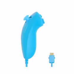For Nintendo Wii/Wii U Joystick 2 in 1 Wireless Nunchuck Remote Gamepad - left blue