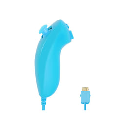 For Nintendo Wii/Wii U Joystick 2 in 1 Wireless Nunchuck Remote Gamepad - left blue