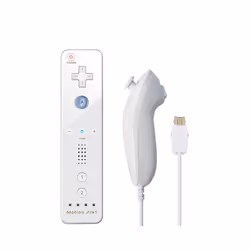 For Nintendo Wii/Wii U Joystick 2 in 1 Wireless Nunchuck Remote Gamepad - white