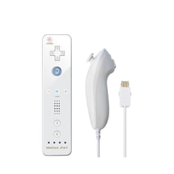 For Nintendo Wii/Wii U Joystick 2 in 1 Wireless Nunchuck Remote Gamepad - white