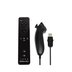 For Nintendo Wii/Wii U Joystick 2 in 1 Wireless Nunchuck Remote Gamepad - black