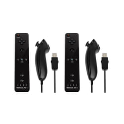 For Nintendo Wii/Wii U Joystick 2 in 1 Wireless Nunchuck Remote Gamepad - black 2set